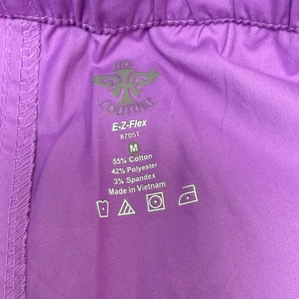 Purple scrubs with Blue Drawstring - Picture 3 of 5